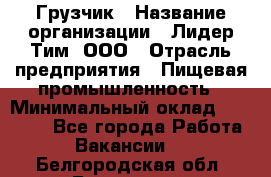 Грузчик › Название организации ­ Лидер Тим, ООО › Отрасль предприятия ­ Пищевая промышленность › Минимальный оклад ­ 20 000 - Все города Работа » Вакансии   . Белгородская обл.,Белгород г.